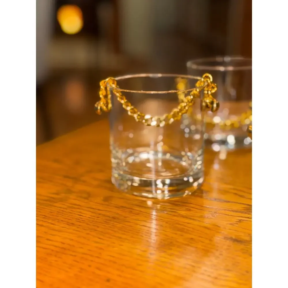 Vintage Set of 4 Booze Bucket 3” Lowball Glasses